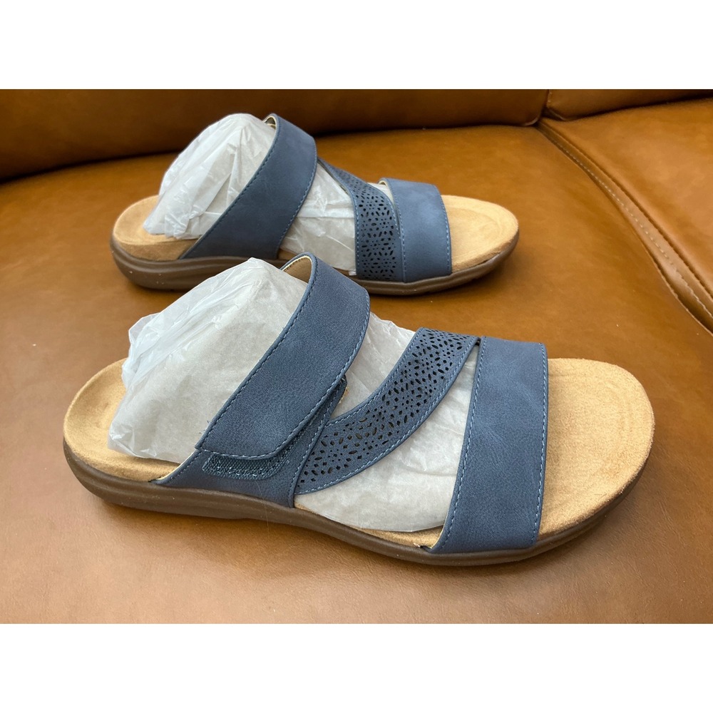 Easy Spirit West3 Sandals Womens 6M Blue Laser Cut Slides